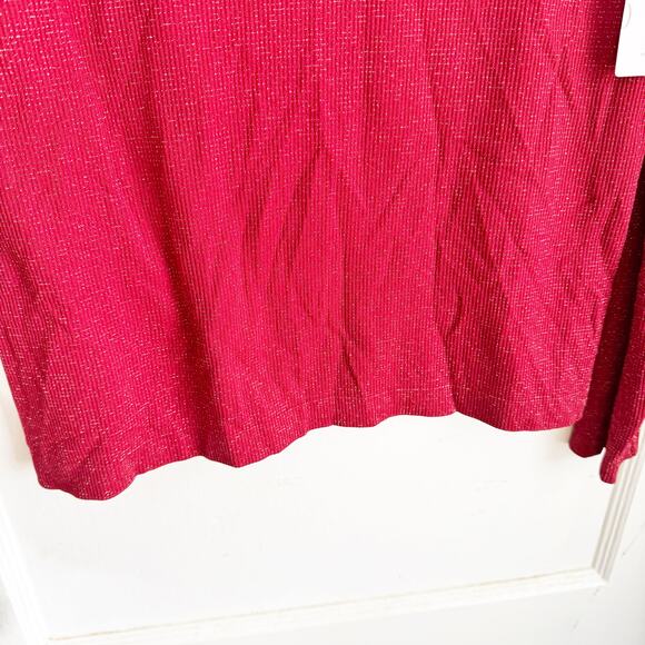 Athleta Girl Kids Power Up Shimmer Top Red Silver Sparkle XXL 16 NWT Stretch - Picture 8 of 13